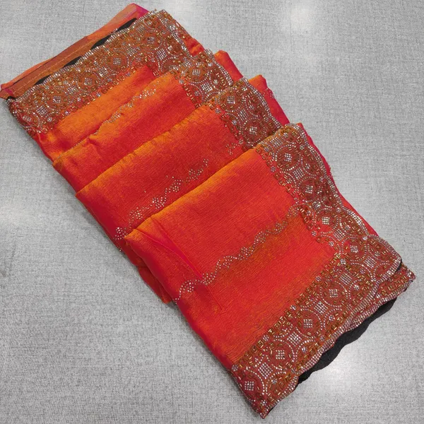 Heavy Fendy Space Silk Saree with Katdana & Stone Work | SR269